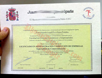 Rey de Espana - Fake Diploma Sample from Spain
